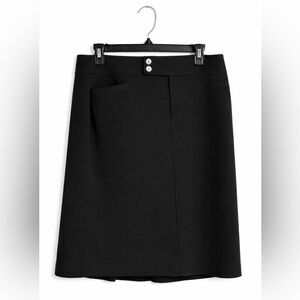 Chaps Black Knee Length Skirt Size 10 Work Career NEW With Tags